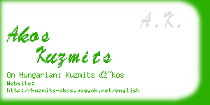 akos kuzmits business card